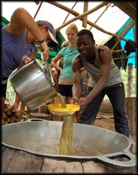 Straining Sugar Cane Juice