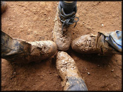 Muddy Hiking Boots