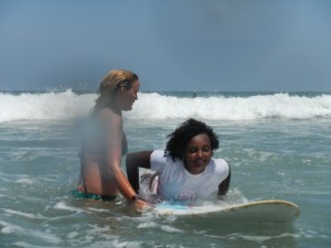 Hana gets set for the next wave!